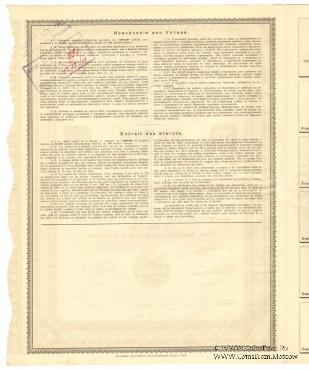 Акция Акционерного общества «Каучук» 1913 г.