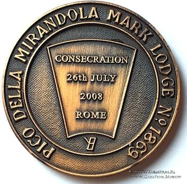 Английский жетон Ложи Масонов Мастеров Метки 