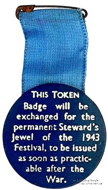 Знак RMIB 1943. STEWARD ROYAL MASONIC INSTITUTION FOR BOYS. – Королевский Масонский институт для мальчиков.