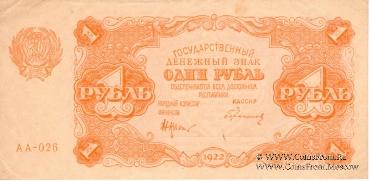 Государственные денежные знаки РСФСР образца 1922 г.