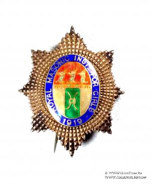 Знак RMIG 1919. STEWARD ROYAL MASONIC INSTITUTION FOR GIRLS.  – Королевский Масонский институт для девочек.
