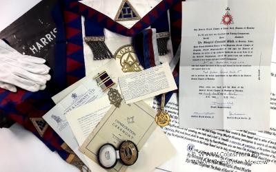 Комплект регионального Великого Писца Капитула Королевской Арки с документами.