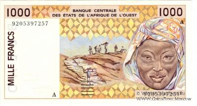 1.000 франков 1998 г.