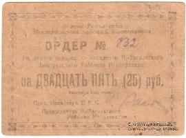 25 рублей 1923 г. (Нижний Тагил)