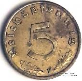 5 рейхспфеннингов 1938 г. (F)
