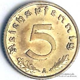 5 рейхспфеннингов 1939 г. (A)
