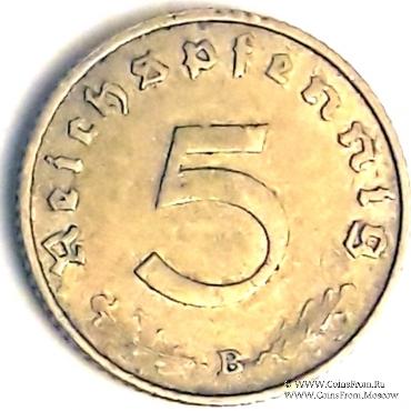 5 рейхспфеннингов 1938 г. (B)