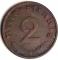 2 рейхспфеннинга 1938 г. (D)