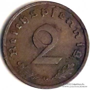 2 рейхспфеннинга 1937 г. (G)