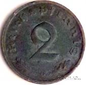 2 рейхспфеннинга 1938 г. (G)