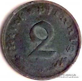 2 рейхспфеннинга 1938 г. (G)
