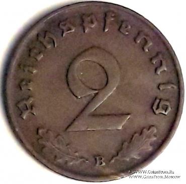 2 рейхспфеннинга 1938 г. (В)