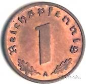 1 рейхспфеннинг 1939 г. (А)