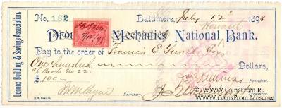 Банковский чек 1898  г.