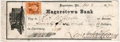 Банковский чек 1874 г.