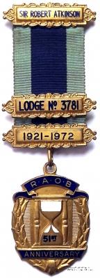 Знак 50-летие Ложи MAIDSTONE SENIOR № 5372