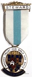 Знак MTGB 1989. STEWARD Masonic Trust for Girls and Boys.