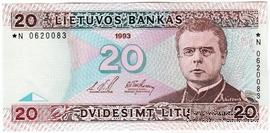 20 литов 1993 г. 