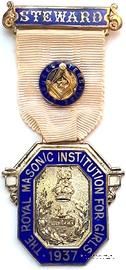 Знак RMIG 1937. STEWARD ROYAL MASONIC INSTITUTION FOR GIRLS – Королевский Масонский институт для девочек.