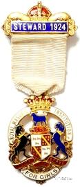 Знак RMIG 1924. STEWARD ROYAL MASONIC INSTITUTION FOR GIRLS – Королевский Масонский институт для девочек.