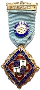 Знак RMIB 1932. STEWARD ROYAL MASONIC INSTITUTION FOR BOYS. – Королевский Масонский институт для мальчиков.