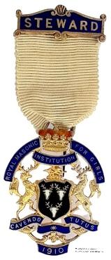 Знак RMIG 1910. STEWARD ROYAL MASONIC INSTITUTION FOR GIRLS – Королевский Масонский институт для девочек.