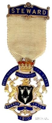 Знак RMIG 1910. STEWARD ROYAL MASONIC INSTITUTION FOR GIRLS – Королевский Масонский институт для девочек.