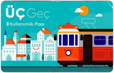 Транспортная карта Стамбула 2023 г. (Турция). 3 поездки